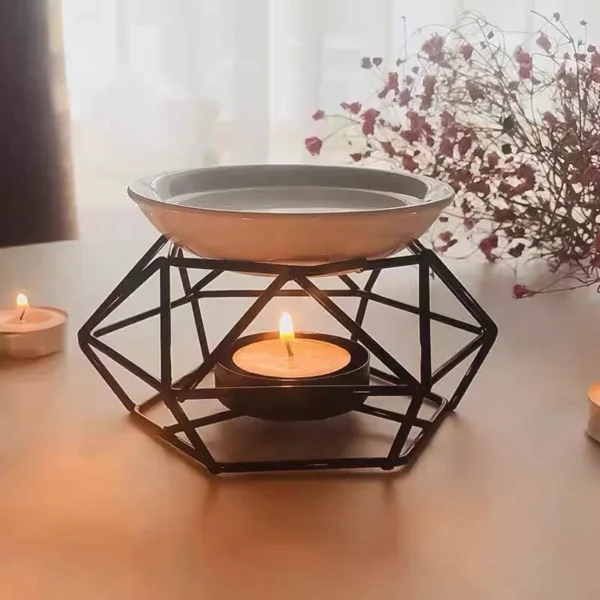 Wrought Iron Aromatherapy Diffuser Lamp Essential Oil Candle Burner SPA Yoga Fireproof Incense Burner Dry-Burn Capable