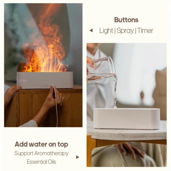 Minimalist flame aroma diffuser details
