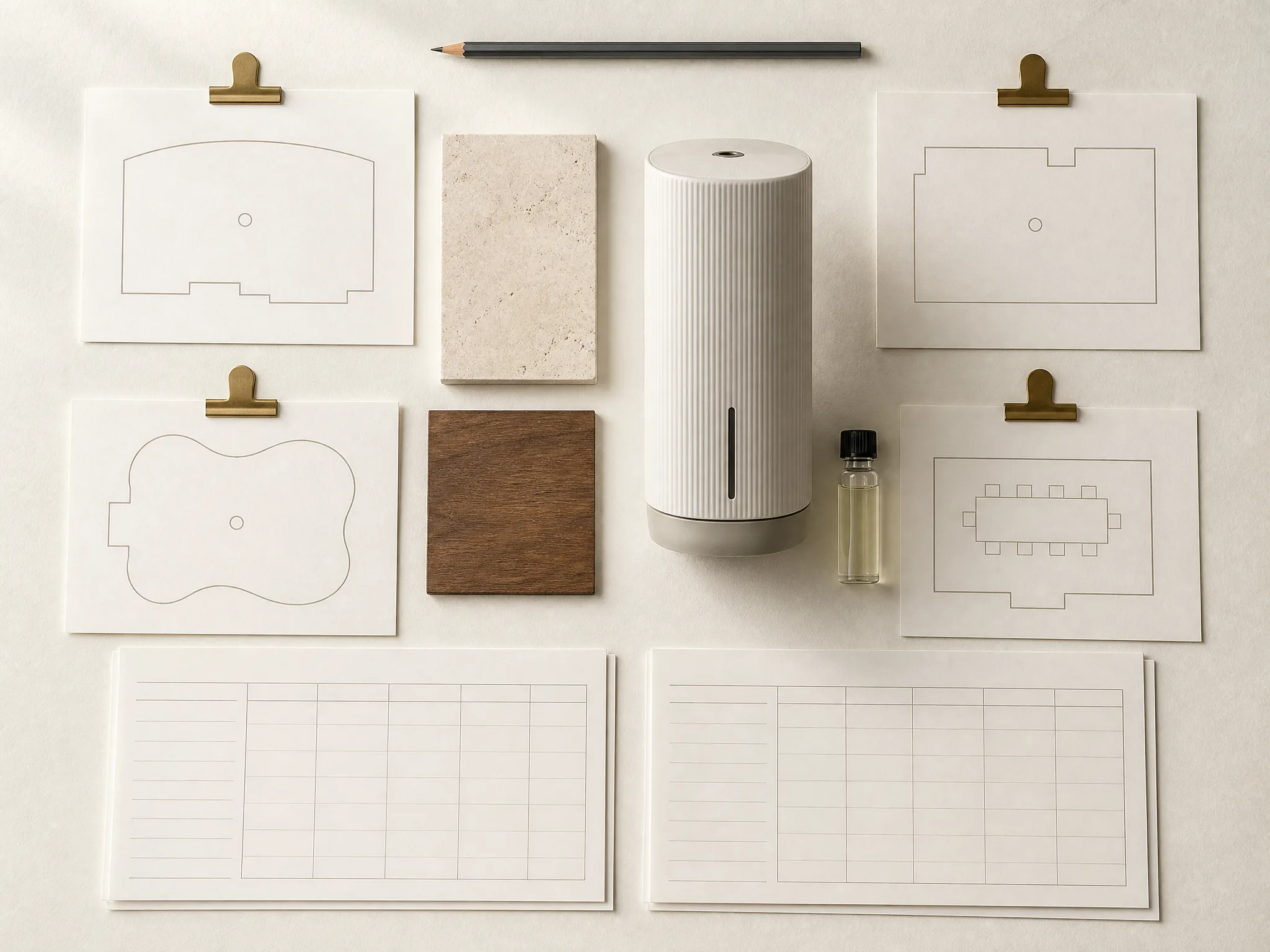 hotel scent branding deployment planning board for lobby guest room spa and meeting zones